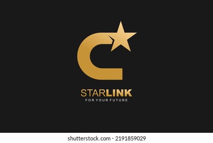 C logo star for branding company. letter template vector illustration for your brand.