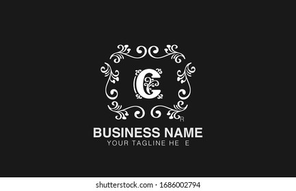 c logotipo exclusivo Estilo mínimo de color dorado y negro diseño del logotipo basado en el principio ilustrador vectorial