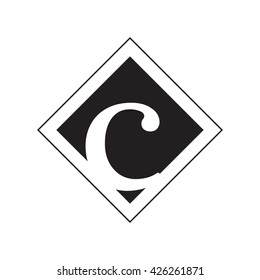 C Logo.. Vector Graphic Business Branding Letter Element Illustration. Cube Negative Space Design. White Background