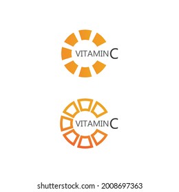 Logo de C para la industria de la vitamina y letra C Identidad y diseño 