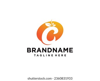 C logo for Vitamin and font C letter Identity and design business Free Vector