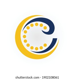C Logo With Yellow Color  