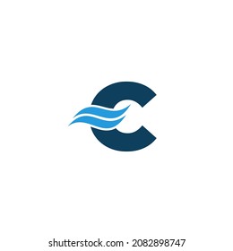 C Logotype Water Wave symbol and icon Logo Template vector