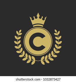 C Luxury logo,Design for Boutique hotel,Resort,Restaurant, Royalty, Victorian identity, luxury Hotel, Heraldic, Fashion,VIP,Club,education Full vector logo template.