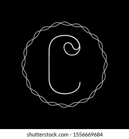 C Luxury White Letter Logo template in vector for Restaurant, Royalty, Boutique, Cafe, Hotel, Heraldic, Jewelry, Fashion and other vector illustration. C icon design for fashion and beauty company.