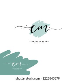C M CM Initial letter handwriting and  signature logo.
