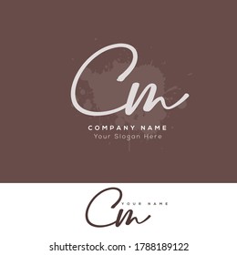 C M CM Initial letter handwriting and signature logo. Beauty vector initial logo .Fashion, boutique, floral and botanical