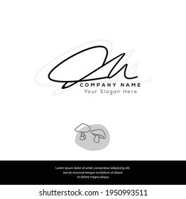 C M CM Letra inicial letra manuscrita y logotipo de la firma. Logo inicial del vector de belleza .Moda, boutique, floral y botánica