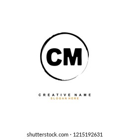 C M CM Initial logo template vector