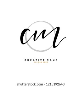 C M CM Initial logo template vector