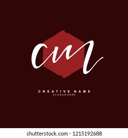C M CM Initial logo template vector