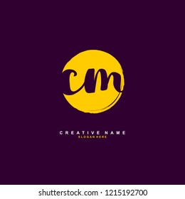 C M CM Initial logo template vector