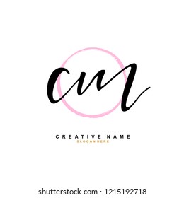 C M CM Initial logo template vector