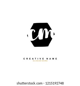 C M CM Initial logo template vector