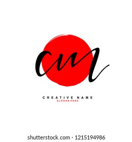 C M CM Initial logo template vector