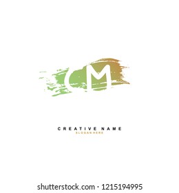 C M CM Initial logo template vector