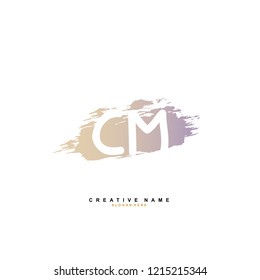 C M CM Initial logo template vector