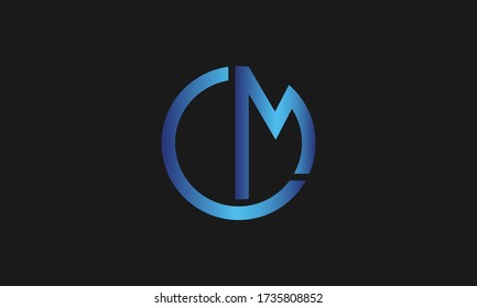 C, M, CM letter logo design template vector illustration icon.