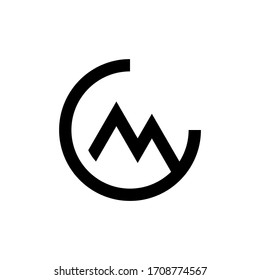 c m cm mc initial mountain logo design vector symbol graphic idea creative