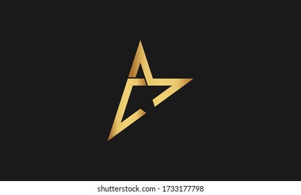 C , M , CM , MC Letter with Star Logo Template vector icon illustration design. Letter M C minimalist art monogram arrow shape logo.