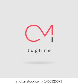 C M Double letter logo design vector template