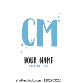 C M Handwritten logo template
