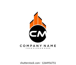 C M Initial Building Logo Concept Stock Vector (Royalty Free ...