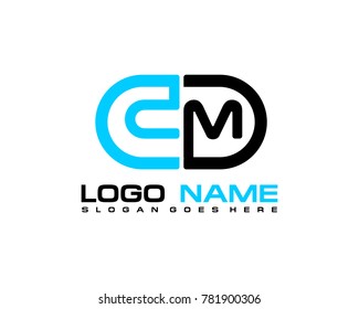 C M initial logo template vexctor