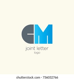C M joint letter logo vector