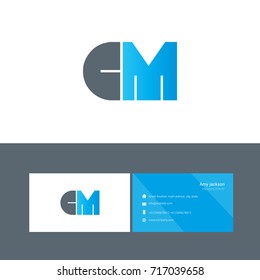C M joint logo bold letter design template with business card