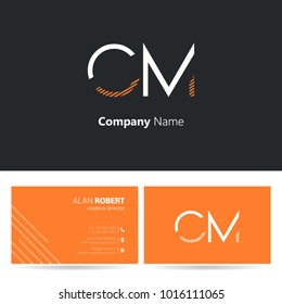 C & M joint logo letter design with business card template