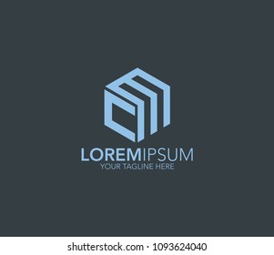 C M letter design vector