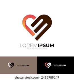 C and M logo with love care design combination, charity