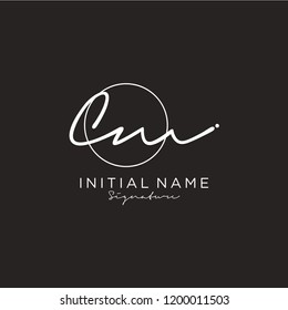 C M Signature initial logo template vector
