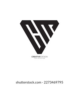 C M triangle letter unique shape modern logo