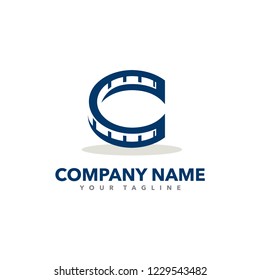 C Media Ring Simple Logo Template