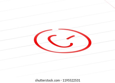 C minus examination result grade red latter mark.