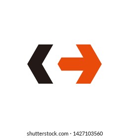 C monogram letter with arrows in hexagon for logo design