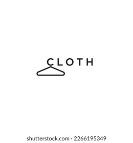 C monogram letter with cloth hanger, clothing logo, icon, sign, symbol design concept