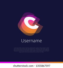 C, monogram logo. Vector graphic design elements editable for company and entrepreneur.