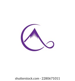 C mountain logo abstract design vector illustration