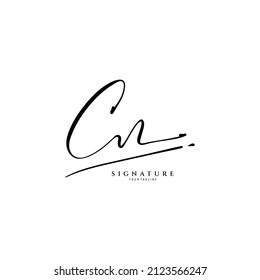 C, N, CN handwriting logo of initial signature