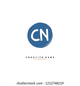 C N CN Initial abstract logo concept vector