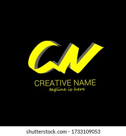 C N CN letra inicial manuscrita y logotipo de la firma