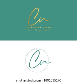 C N CN Initial letter handwriting and signature logo. Beauty vector initial logo .Fashion, boutique, floral and botanical