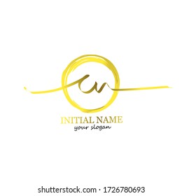 C n Cn Initial logo handwriting template vector