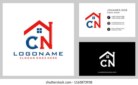 C N initial logo template vector