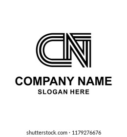 C N Initial logo template vector