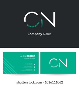 C & N joint logo letter design with business card template