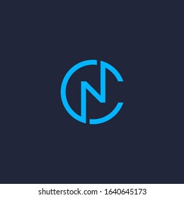 C and N letter monogram geometric logo.